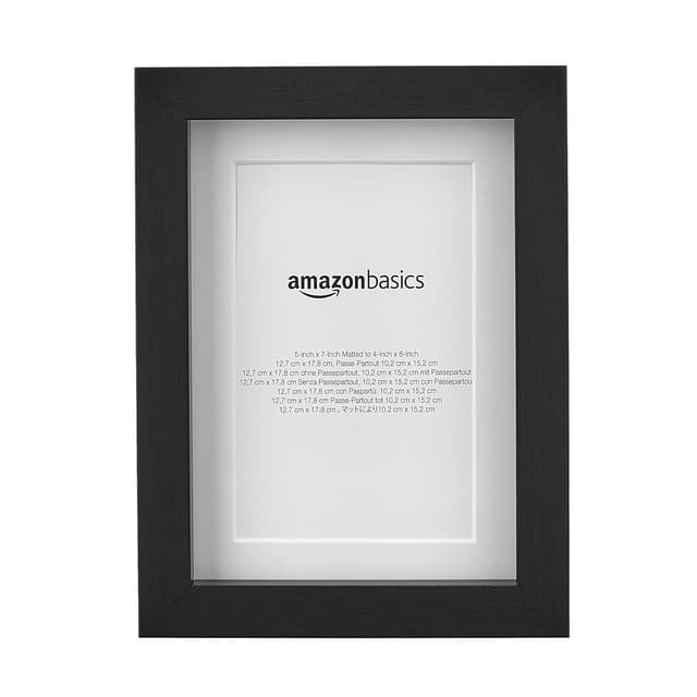 Thumbnail 1 de Amazon Basics Marco para Fotos con Paspartú 18x13 cm, Negro, Pack de 2 📸