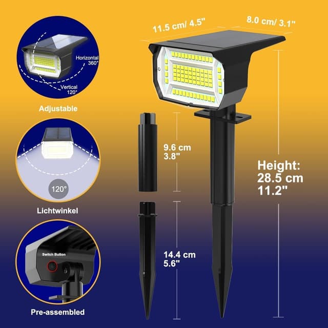 Thumbnail 6 de LOTMOS Luces Solares LED Exterior 72LED 1500mAh