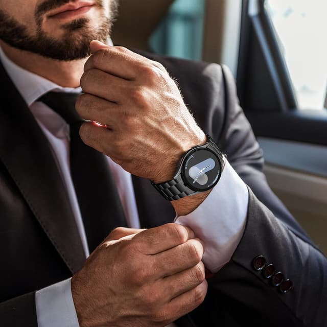 Detalle 2 de Suphart Stainless Steel Metal Band for Samsung Galaxy Watch (Black, No-Gap Connector) — 44mm/40mm/47mm/43mm/45mm compatible