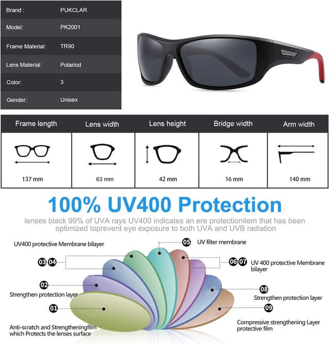 Thumbnail 4 de PUKCLAR Polarised Sports Sunglasses