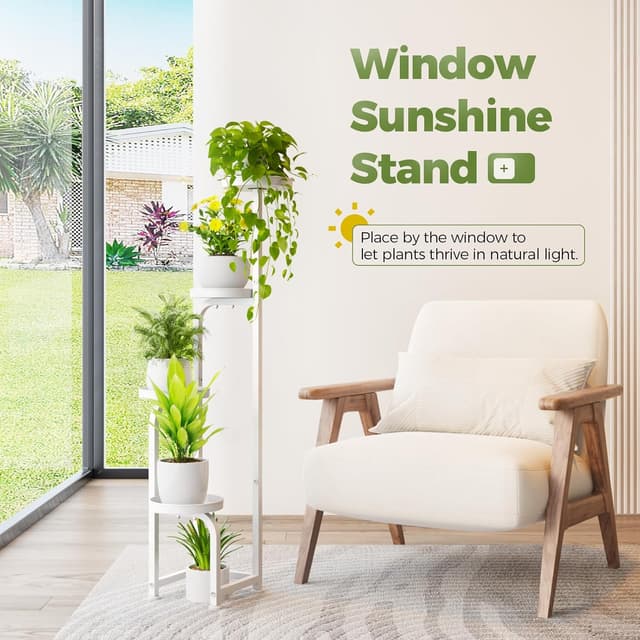 Detalle de Bamworld Tall Plant Stand 4-tier plant rack