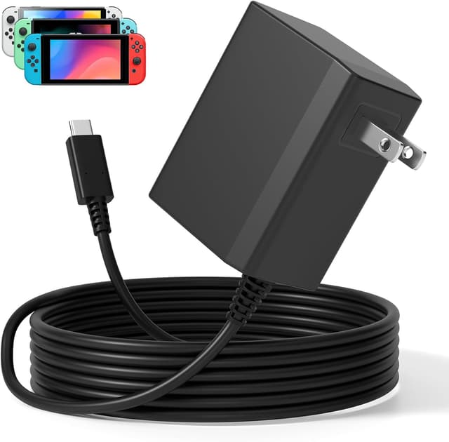Detalle de Replacement 39W USB-C AC Adapter Charger for Nintendo Switch (Switch Lite/OLED) & Steam Deck Dock