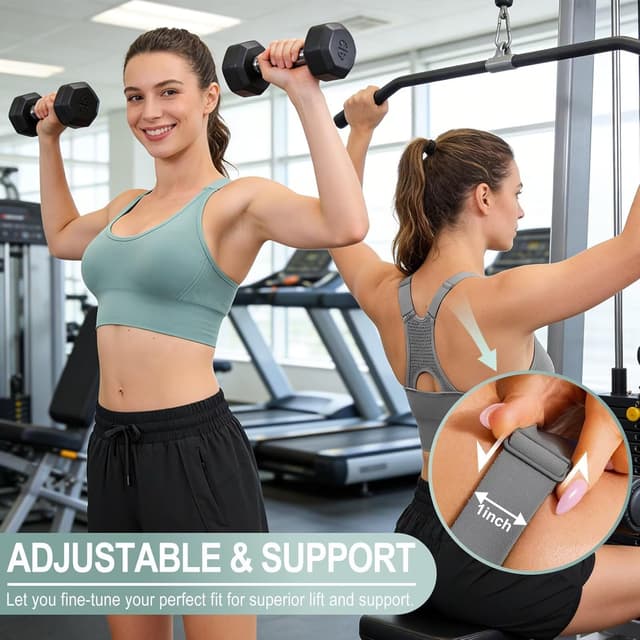 Detalle 2 de Tmeefee Adjustable Sports Bra 3-Pack, High Support