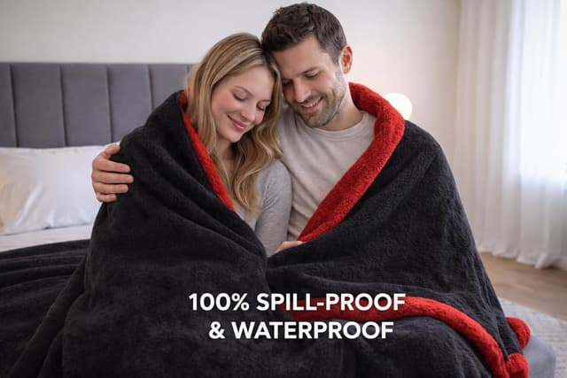 Thumbnail 5 de Couverture Sherpa imperméable rouge 2 faces