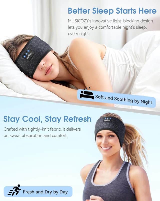 Detalle 2 de MUSICOZY Bluetooth 5.4 sleep headband