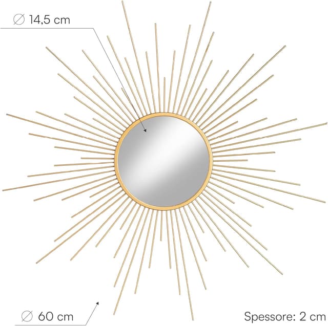 Detalle de Baroni Home specchio da parete 60x2x60 cm