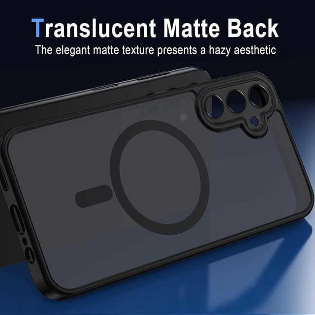 Detalle 2 de XTCASE Coque magnétique MagSafe pour Samsung Galaxy A54 5G – dos translucide mat, bumper TPU antichoc et coque PC rigide (noir)