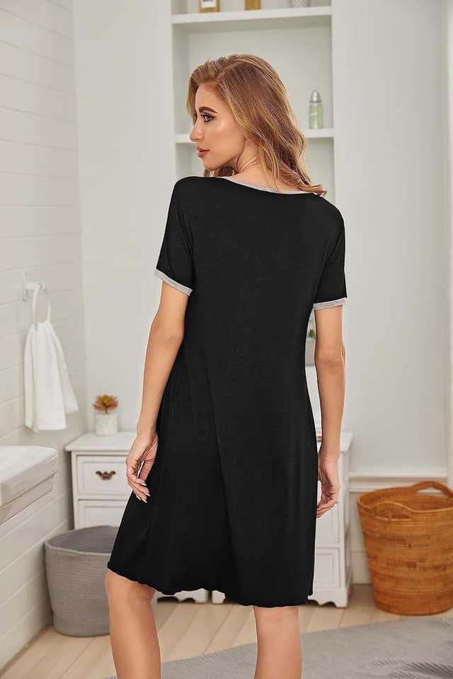 Detalle de Ekouaer Donna camicia da notte estiva / pigiama da notte taglie forti, manica corta, S-3XL