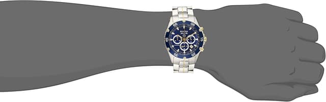 Detalle de Bulova Men’s Marine Star Two-Tone Stainless Steel Chronograph Quartz Watch (Blue Dial, 98H37)