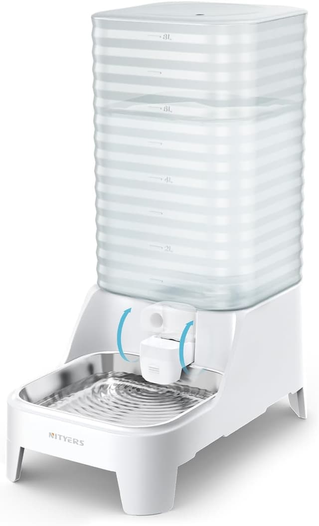 Detalle de Distributore d’acqua automatico a gravità da 8L con filtro e rubinetto antigoccia per gatti e cani