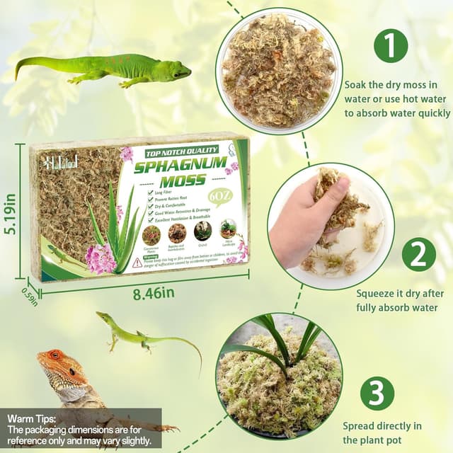 Thumbnail 1 de Halatoo Sphagnum Moos 170 g für Orchideen und Pflanzen