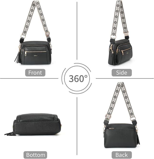 Thumbnail 6 de HILAEX Umhängetasche Damen mit Anti-Diebstahl-Clip, 4 Fächer und verstellbarem Gurt