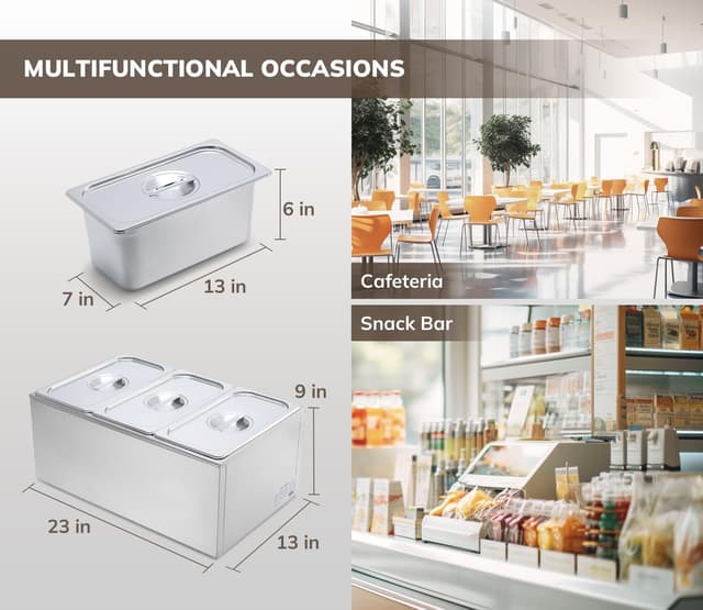 Thumbnail 3 de SYBO Bain Marie 23L 3-Section Food Warmer