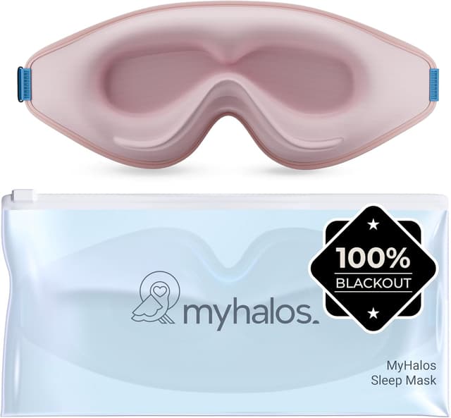Detalle de myhalos MyHalos 3D Sleep Mask – 100% blackout sleep eye mask for side sleepers, eyelash friendly & zero pressure