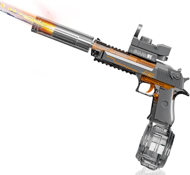 Detalle de UROINT Electric Water Gun for Kids (Desert Eagle Black) – automatic long-range squirt blaster with LED