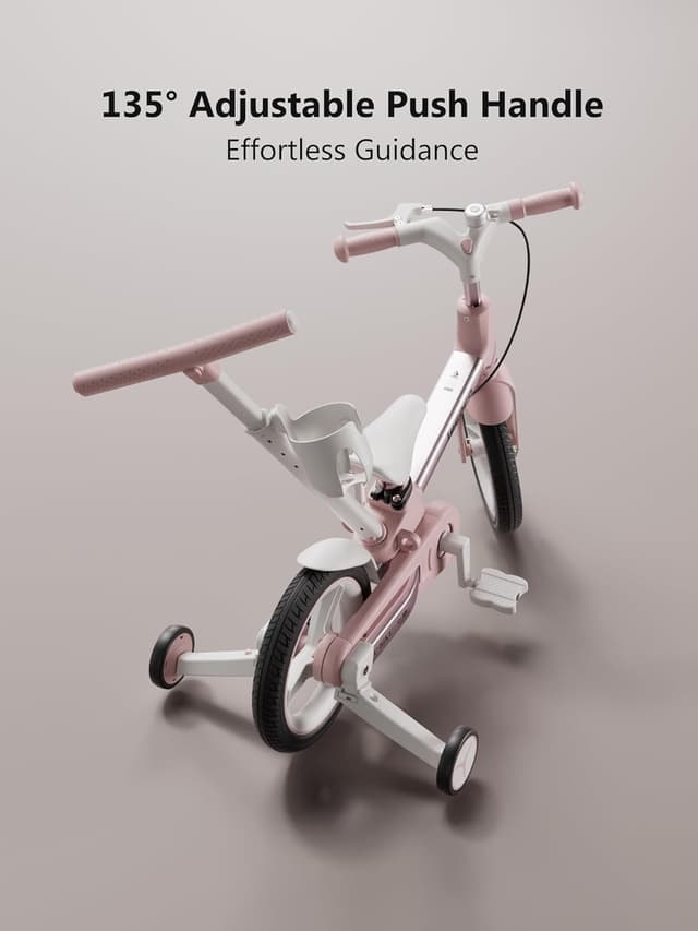 Detalle 2 de lecoco Upgraded 6-in-1 Toddler Bike with Push Handle (Balance + Training Wheels + Pedal Mode)