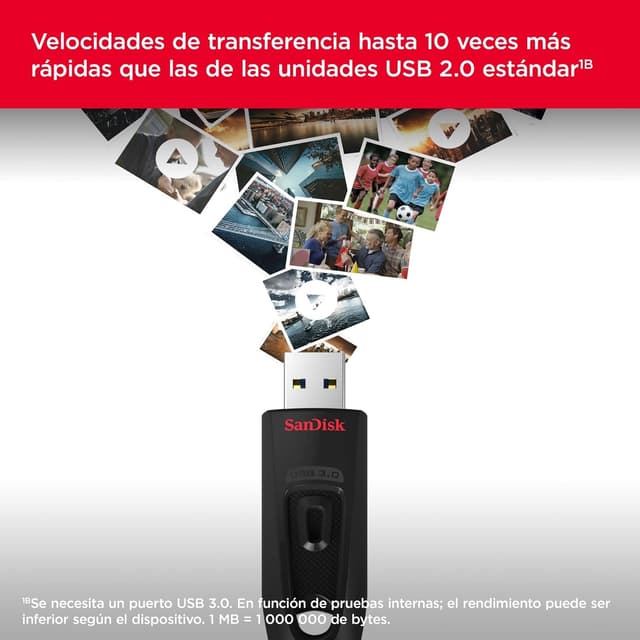 Thumbnail 1 de SanDisk Pendrive Ultra 64 GB USB 3.0 con SecureAccess (hasta 130 MB/s)