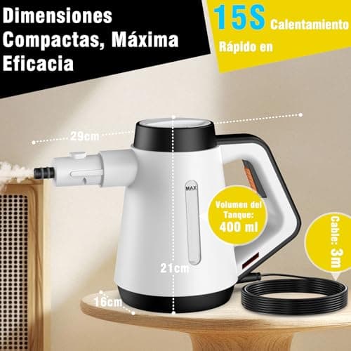 Detalle de Fippesax Limpiador de vapor 15 s, 400 ml