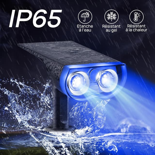 Detalle 2 de Linkind Spot Solaire Extérieur Multicolore réglable IP67 – 2 projecteurs LED RGB