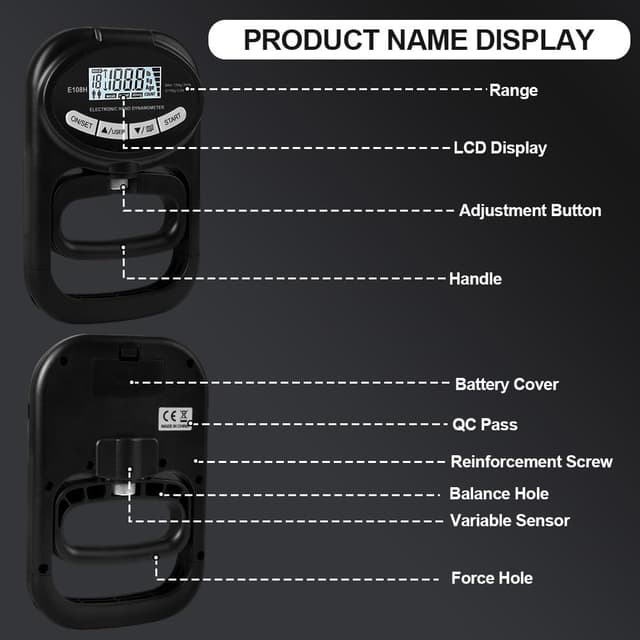 Detalle de OSDUE electronic grip strength meter 120 kg