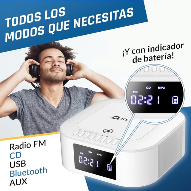 Thumbnail 2 de KLIM Boombox E1 reproductor CD portátil