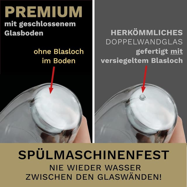 Thumbnail 2 de Creano PREMIUM doppelwandige Trinkgläser 250ml 🥛