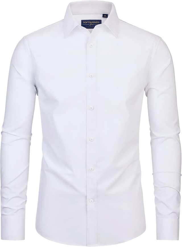 Detalle de Siliteelon Men’s Stain Shield No Iron Dress Shirts (Stain-Repellent, Stretch, Regular Fit)