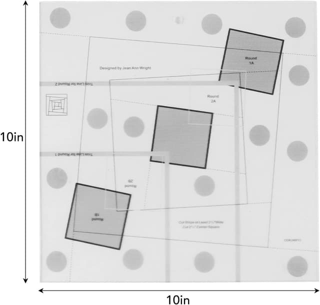 Detalle de Haofy Quilting Ruler Log Cabin quilt ruler (transparent acrylic, 10in)