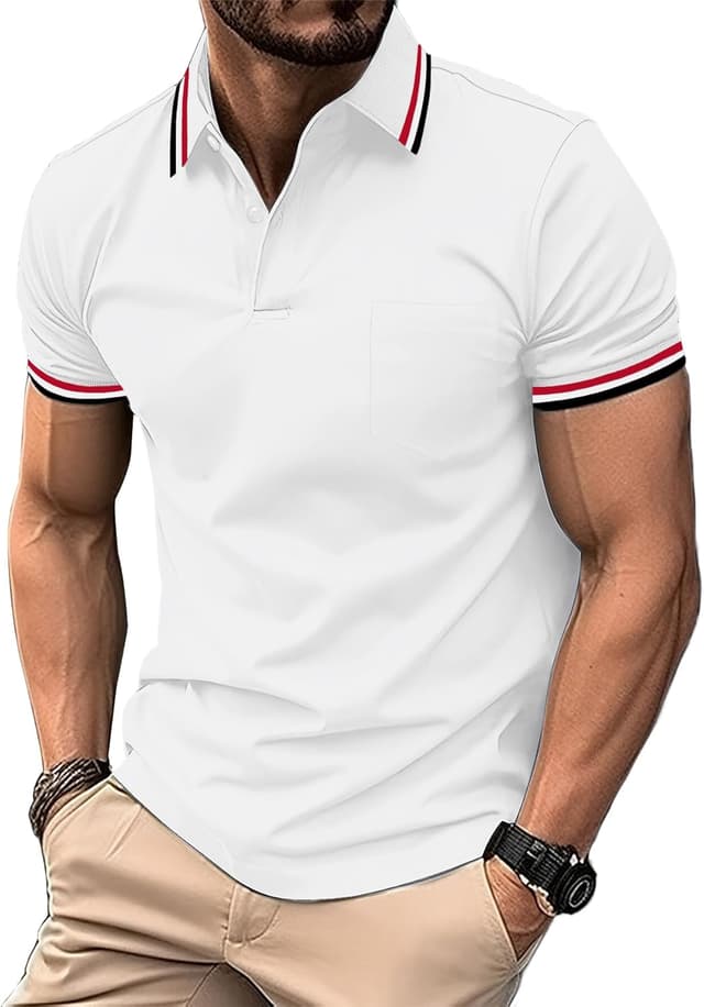 Imagen de LLdress Polo Uomo Maniche Corte Polo da Golf Tennis en OfertitasTOP