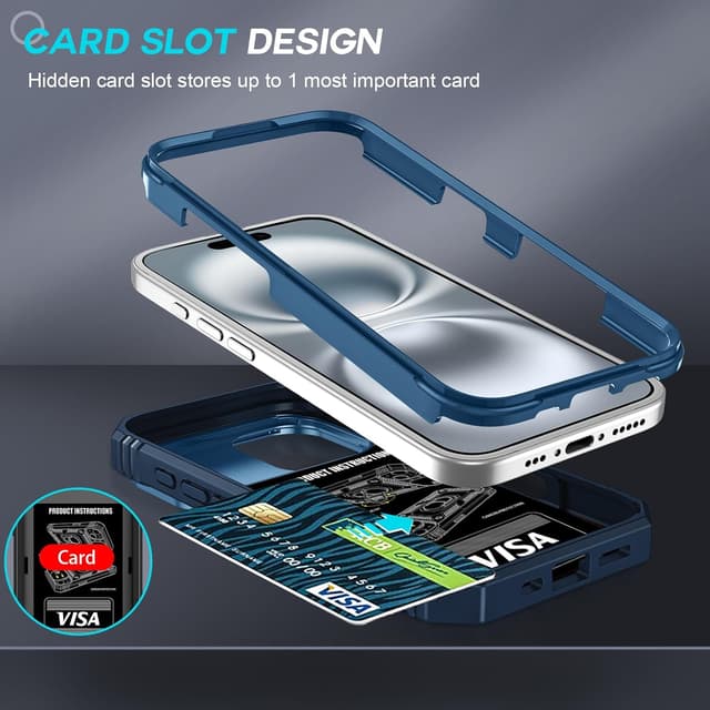 Detalle de iPhone 16 shockproof case, 2-pack glass