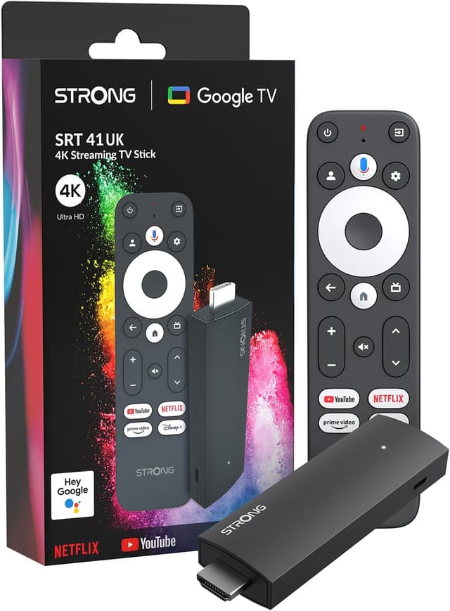 Detalle de STRONG SRT41UK 4K UHD Streaming Dongle with Android 11, Wi‑Fi 5 and Dolby Atmos