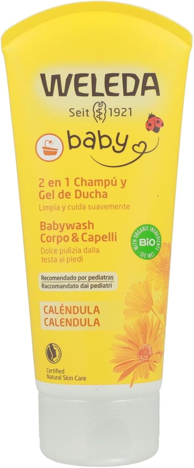 Detalle de Weleda Caléndula – Champú y Gel de Ducha 🧴 Vegano 200ml