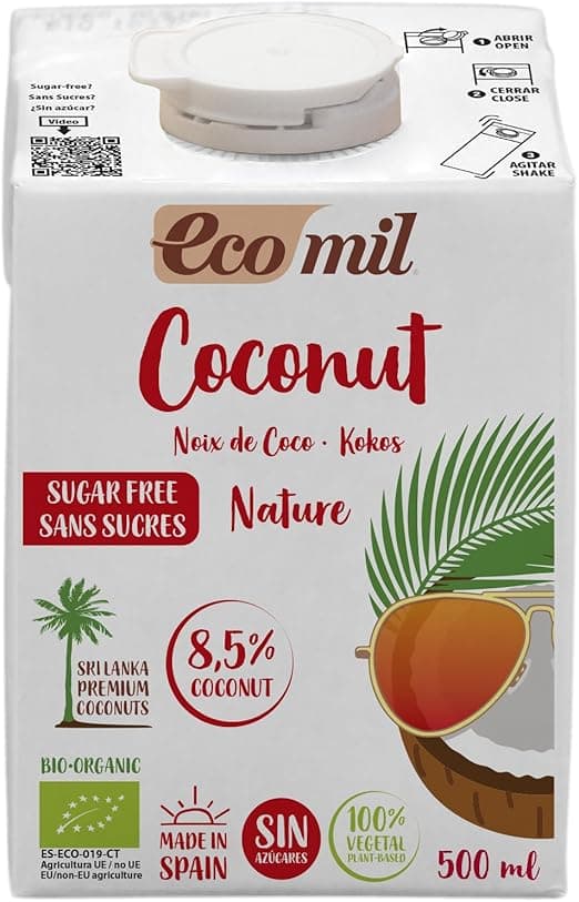 Imagen de Ecomil Leche de Coco Bio 500ml 🥥 Sin Lactosa ni Gluten en OfertitasTOP