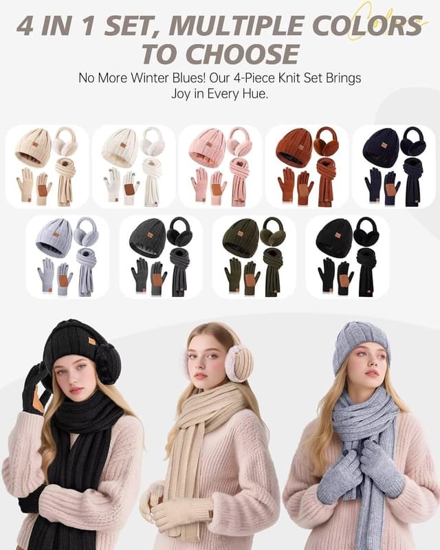 Thumbnail 5 de Winter Hat Gloves Scarf Set 67×11 🧣