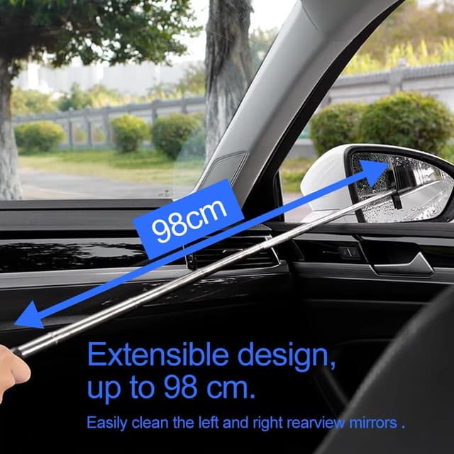 Detalle de Tharvolex 2 PCS Retractable Auto Rearview Mirror Wiper (Mini Squeegee) for Windshields & More