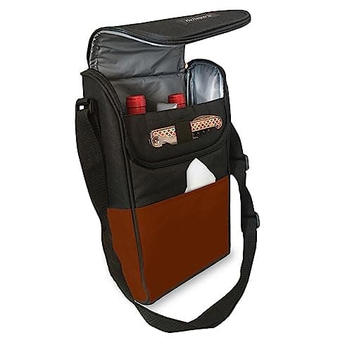 Imagen de Vin Bouquet FIE 139 Bolsa térmica 2 botellas, tela negro/burdeos en OfertitasTOP