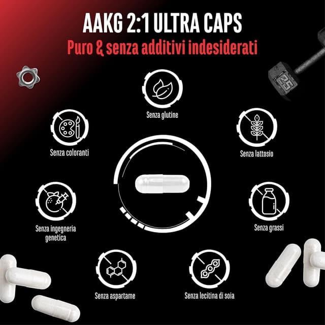 Detalle 2 de AAKG Ultra Caps di GEN German Elite Nutrition: 365 capsule con 1.150 mg di L-arginina alfa-chetoglutarato