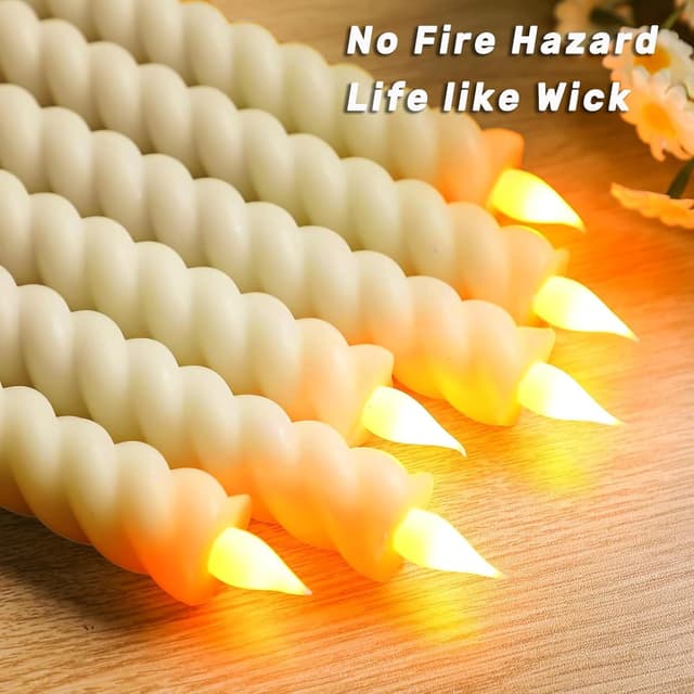 Detalle de Vela LED Largos 25 cm para decoración 🎇