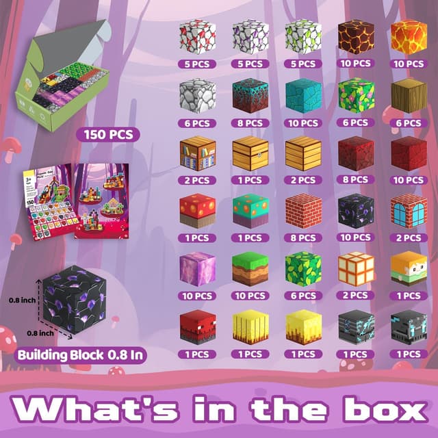 Detalle de CraftyNest Magnetische Bausteine (150 Teile) – magnetisches Konstruktionsset ab 3 Jahren mit Geschichtenbuch