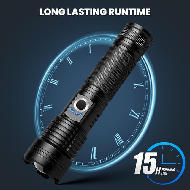 Detalle de ECLINCO Flashlight Rechargeable 99,000 Lumens handheld flashlight 🔦
