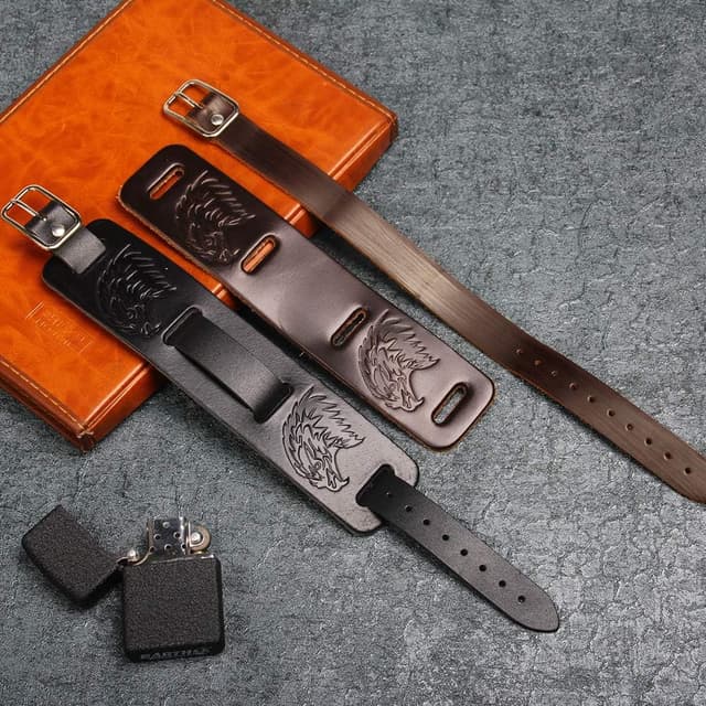 Thumbnail 4 de Thajaling Pulsera cuero negro estilo búho