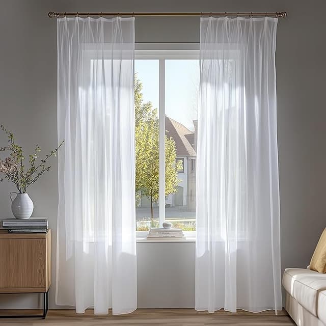 Imagen de Deconovo Cortinas Translúcidas para Salón y Dormitorio 🌟 2Pcs 140x260cm en OfertitasTOP