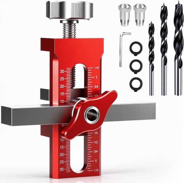 Detalle de GWAEPU L’installation de Porte d’armoire : outil de montage 2 en 1 avec positionneur réglable et gabarit de quincaillerie