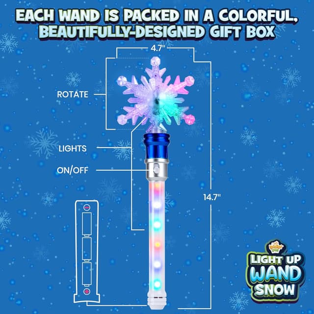 Detalle 2 de IPIDIPI TOYS Snowflake Wand spinning light-up wand