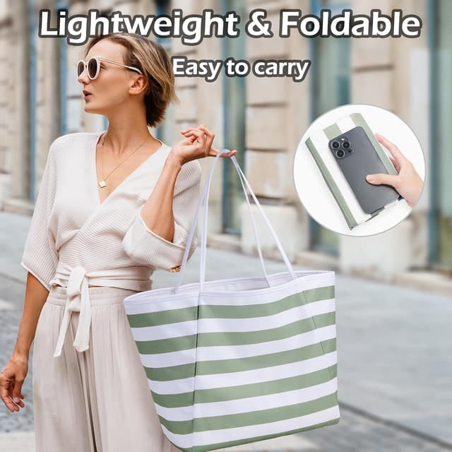 Detalle de KALIDI Strandtasche XXL Familie – wasserdichte Badetasche für Strand, Reisen und Einkaufen