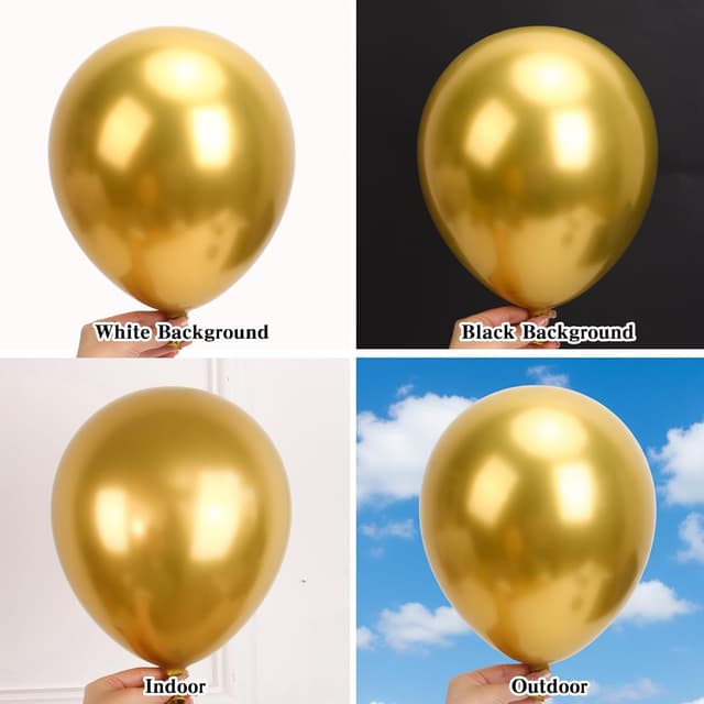 Detalle de RUBFAC 154-Piece Metallic Gold Balloon Arch Kit (18, 12, 10, and 5 inch)