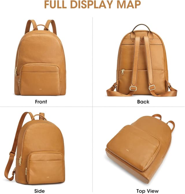 Detalle de Kattee sac à dos en cuir véritable pour femme