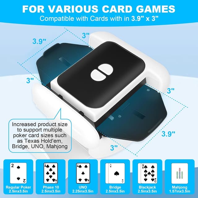 Detalle de Aquota mélangeur de cartes automatique rechargeable (portable, silencieux) pour 1 à 2 jeux