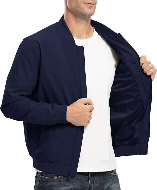 Detalle de Rdruko Herren Bomberjacke Blouson- & Übergangsjacke – leichte Fliegerjacke für Freizeit und Outdoor