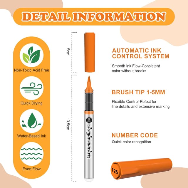 Detalle 2 de Vozuna 120 Acrylstifte Set für Steine